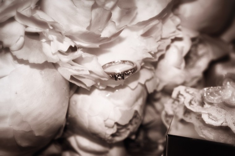 Wedding, bouquet, wedding rings, black and white photography